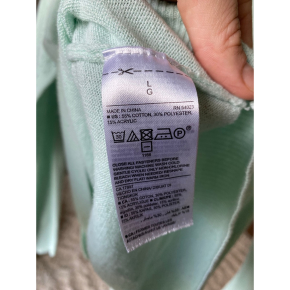 Old Navy Mint Button Cardigan Coastalcore Light Academia Soft Girl Scandi Preppy - Picture 5 of 6